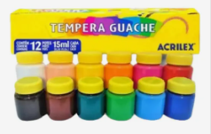Tinta Guache 12 cores 15ml - Acrilex