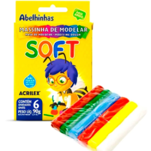 Massinha de modelar Soft 06 cores - Acrilex