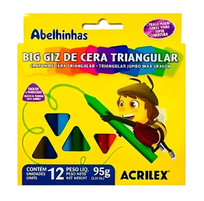 Big Giz de Cera Triangular 12 cores (95g) Acrilex